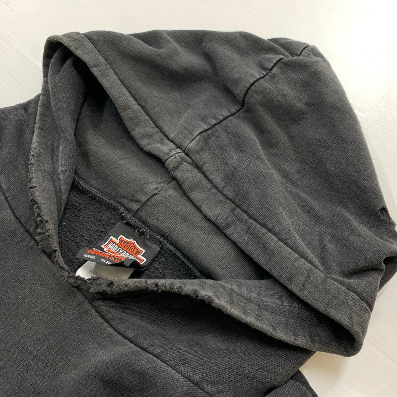 【現状渡し品】【メンズ】 HARLEY DAVIDSON ハーレーダビッドソン 00'S TRIVAL SLEEVE PULLOVER PARKA 2000年代 トライバル スリーブ プルオーバー パーカー トップス 145-260419-ko-04-tei サイズ：不明 カラー：ブラック系 万代Net店