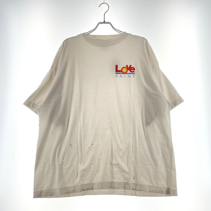 【中古美品】【メンズ】 SAINT Mxxxxxx セントマイケル LOVE_SS TEE SM-HR8-0000-024 ラブ ショートスリーブ Tシャツ 半袖 トップス 142-260408-yo-02-fuzh サイズ：XXL カラー：ホワイト 万代Net店
