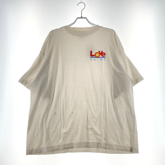【中古美品】【メンズ】 SAINT Mxxxxxx セントマイケル LOVE_SS TEE SM-HR8-0000-024 ラブ ショートスリーブ Tシャツ 半袖 トップス 142-260408-yo-02-fuzh サイズ：XXL カラー：ホワイト 万代Net店