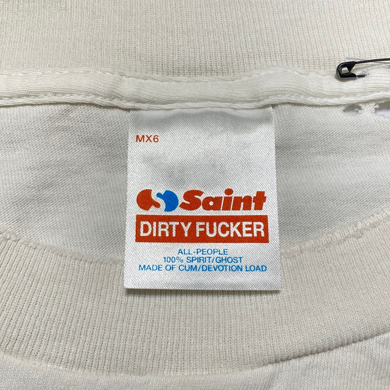 【中古美品】【メンズ】 SAINT Mxxxxxx セントマイケル LOVE_SS TEE SM-HR8-0000-024 ラブ ショートスリーブ Tシャツ 半袖 トップス 142-260408-yo-02-fuzh サイズ：XXL カラー：ホワイト 万代Net店
