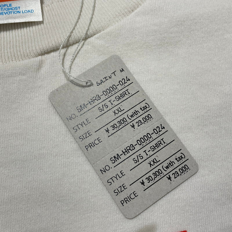 【中古美品】【メンズ】 SAINT Mxxxxxx セントマイケル LOVE_SS TEE SM-HR8-0000-024 ラブ ショートスリーブ Tシャツ 半袖 トップス 142-260408-yo-02-fuzh サイズ：XXL カラー：ホワイト 万代Net店