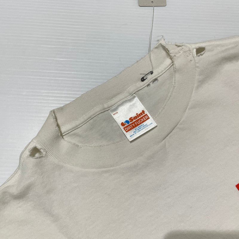 【中古美品】【メンズ】 SAINT Mxxxxxx セントマイケル LOVE_SS TEE SM-HR8-0000-024 ラブ ショートスリーブ Tシャツ 半袖 トップス 142-260408-yo-02-fuzh サイズ：XXL カラー：ホワイト 万代Net店