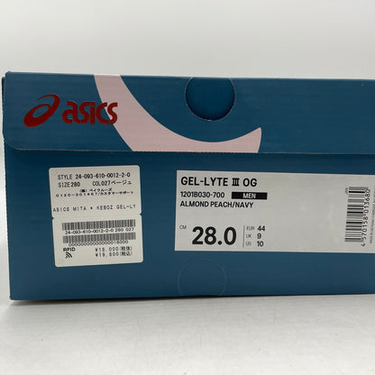【中古品】【メンズ】 KEBOZ ケボズ × MITA SNEAKERS ミタスニーカーズ × ASICS アシックス 別注コラボ GEL-LYTE 3 OG TAITO 1201B030-700 ゲルライト3 タイトウ スニーカー 靴 160-260904-yo-04-teih サイズ：28cm カラー：ベージュ 万代Net店