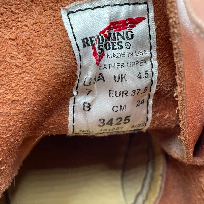 【中古品】【レディース】 RED WING レッドウィング 6-INCH CLASSIC MOC 3425 6インチ クラシックモック ブーツ 靴 シューズ 164-260415-yo-12-tei サイズ：24cm カラー：ブラウン 万代Net店