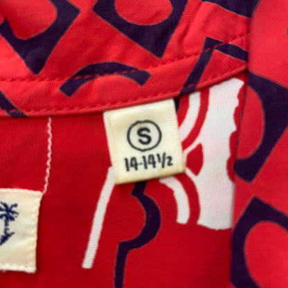【中古品】【メンズ】 SUN SURF サンサーフ POLYNESIAN CANOE HAWAIIAN SHIRT SS38323 ポリネシアンカヌー ハワイアン シャツ 半袖 トップス 145-260415-ks-01-fuzh サイズ：S カラー：レッド 万代Net店