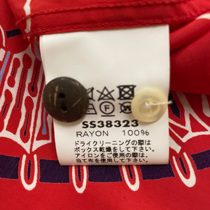 【中古品】【メンズ】 SUN SURF サンサーフ POLYNESIAN CANOE HAWAIIAN SHIRT SS38323 ポリネシアンカヌー ハワイアン シャツ 半袖 トップス 145-260415-ks-01-fuzh サイズ：S カラー：レッド 万代Net店