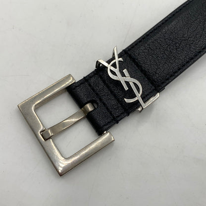 【中古品】【レディース】 SANINT LAURENT サンローラン WOMEN's CASSANDRE BELT 554465BOO0N1000 スクエアバックル モノグラム ナローベルト アクセサリー 183-260503-ko-15-tei サイズ：本体のみ カラー：ブラック 万代Net店