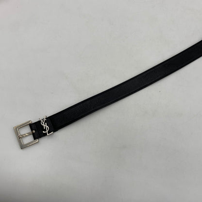 【中古品】【レディース】 SANINT LAURENT サンローラン WOMEN's CASSANDRE BELT 554465BOO0N1000 スクエアバックル モノグラム ナローベルト アクセサリー 183-260503-ko-15-tei サイズ：本体のみ カラー：ブラック 万代Net店
