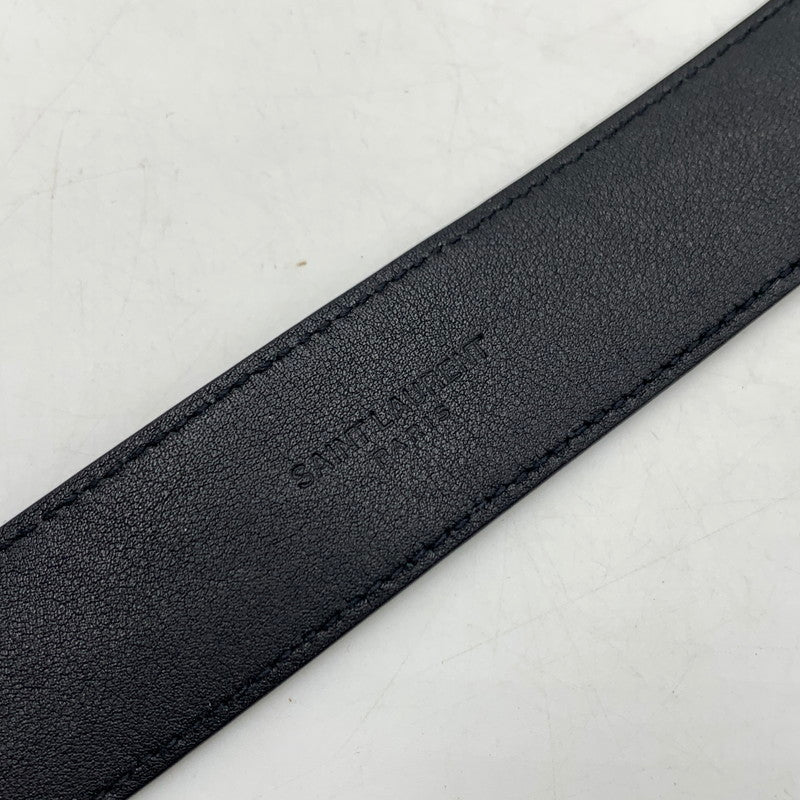 【中古品】【レディース】 SANINT LAURENT サンローラン WOMEN's CASSANDRE BELT 554465BOO0N1000 スクエアバックル モノグラム ナローベルト アクセサリー 183-260503-ko-15-tei サイズ：本体のみ カラー：ブラック 万代Net店