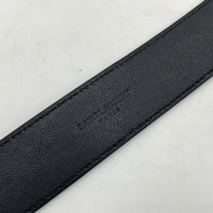 【中古品】【レディース】 SANINT LAURENT サンローラン WOMEN's CASSANDRE BELT 554465BOO0N1000 スクエアバックル モノグラム ナローベルト アクセサリー 183-260503-ko-15-tei サイズ：本体のみ カラー：ブラック 万代Net店