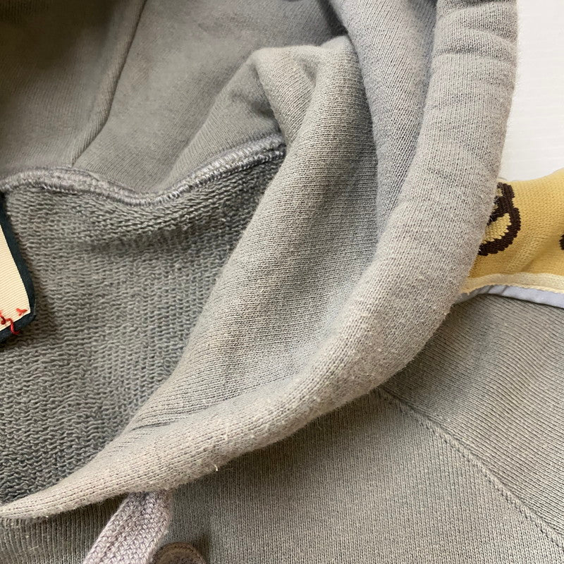 【現状渡し品】【メンズ】 GUCCI グッチ 21AW GG LINE COTTON HOODIE 596230 GGライン コットン フーディー トップス プルオーバーパーカー 141-260413-ks-13-tei サイズ：1 カラー：グレー 万代Net店