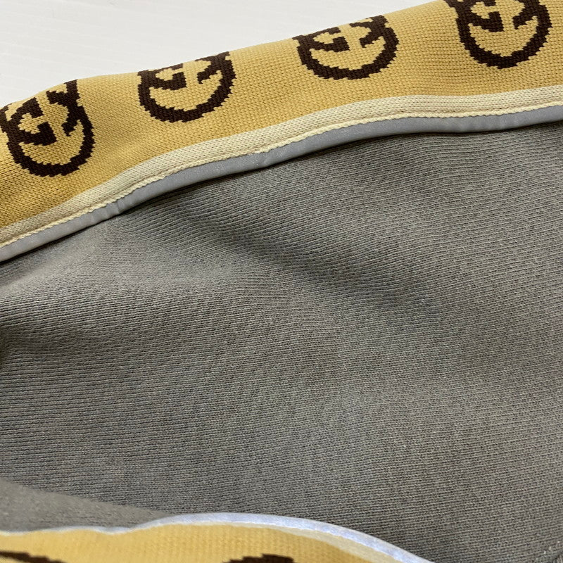 【現状渡し品】【メンズ】 GUCCI グッチ 21AW GG LINE COTTON HOODIE 596230 GGライン コットン フーディー トップス プルオーバーパーカー 141-260413-ks-13-tei サイズ：1 カラー：グレー 万代Net店
