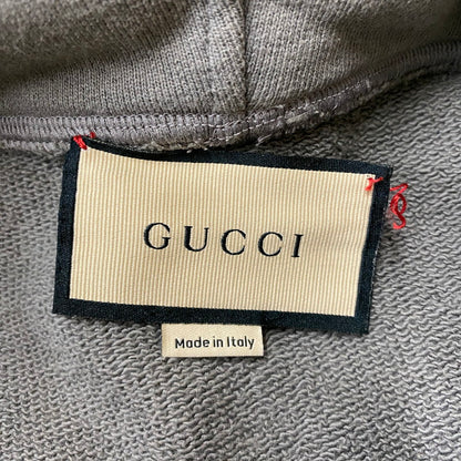 【現状渡し品】【メンズ】 GUCCI グッチ 21AW GG LINE COTTON HOODIE 596230 GGライン コットン フーディー トップス プルオーバーパーカー 141-260413-ks-13-tei サイズ：1 カラー：グレー 万代Net店