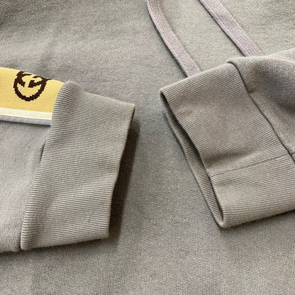 【現状渡し品】【メンズ】 GUCCI グッチ 21AW GG LINE COTTON HOODIE 596230 GGライン コットン フーディー トップス プルオーバーパーカー 141-260413-ks-13-tei サイズ：1 カラー：グレー 万代Net店