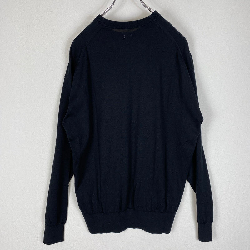 【中古品】【メンズ】 SEQUEL シークエル 25SS LOGO CREW NECK COTTON SWEATER ロゴ クルーネック コットンセーター 長袖 トップス 142-260413-ks-04-tei サイズ：S カラー：ブラック 万代Net店