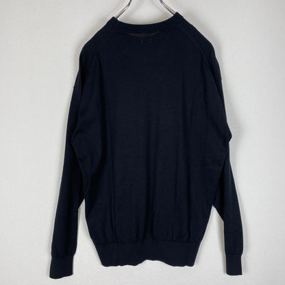 【中古品】【メンズ】 SEQUEL シークエル 25SS LOGO CREW NECK COTTON SWEATER ロゴ クルーネック コットンセーター 長袖 トップス 142-260413-ks-04-tei サイズ：S カラー：ブラック 万代Net店