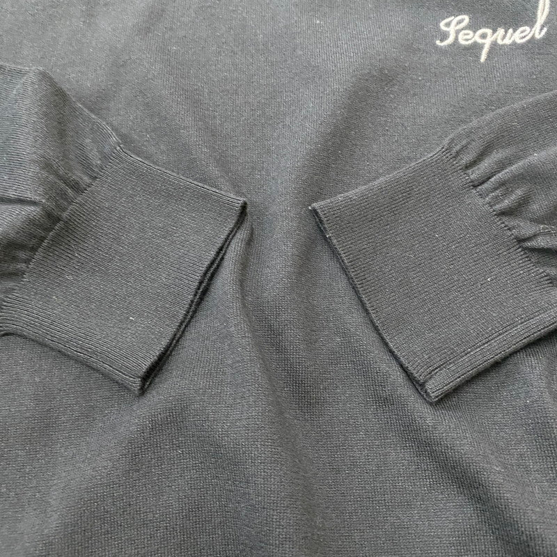 【中古品】【メンズ】 SEQUEL シークエル 25SS LOGO CREW NECK COTTON SWEATER ロゴ クルーネック コットンセーター 長袖 トップス 142-260413-ks-04-tei サイズ：S カラー：ブラック 万代Net店