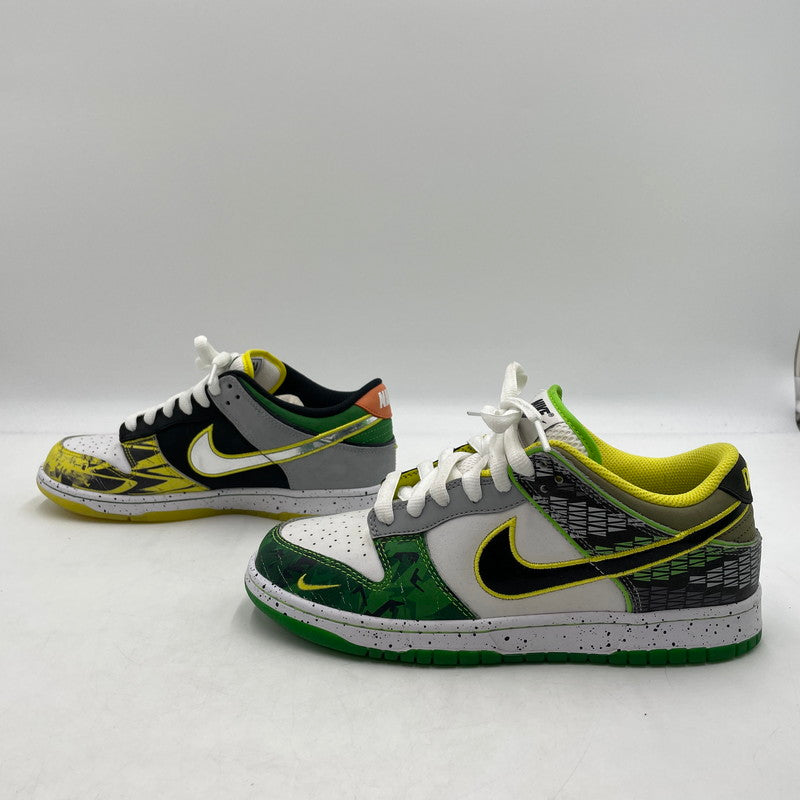 【中古品】【メンズ】 NIKE ナイキ × DIVISION STREET ディビジョンストリート 別注 コラボ DUNK LOW PREM ”WHAT THE DUCKS AWAY” HV1454-100 ダンク ロー ワットザダック アウェイ スニーカー 靴 160-260415-yo-05-tei サイズ：26.5cm カラー：グリーン/イエロー 万代Net店
