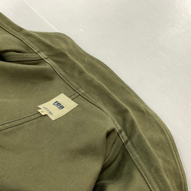 【中古品】【メンズ】 FOB FACTORY エフオービーファクトリー FRENCH MOLESKIN JACKET F2373 フレンチ モールスキン ジャケット アウター ワークジャケット 145-260410-ko-11-tei サイズ：2 カラー：カーキ 万代Net店