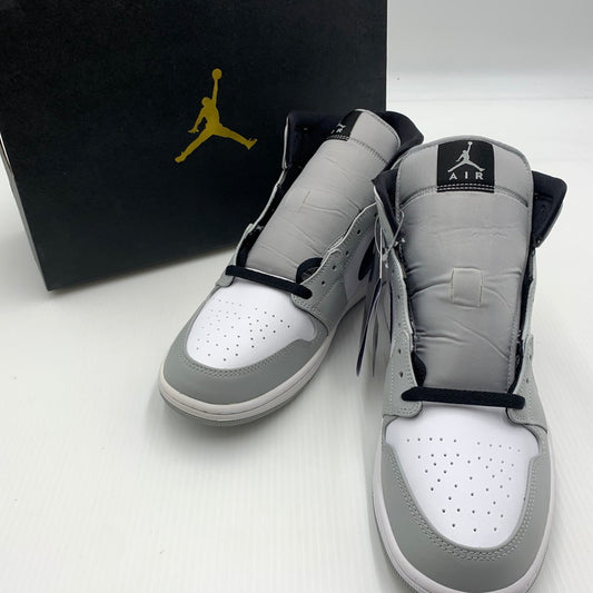 【中古品】【メンズ】 NIKE ナイキ AIR JORDAN 1 MID LIGHT SMOKE GREY WHITE BLACK 554724-092 エアジョーダン1 ミッド スニーカー 靴 シューズ 160-260711-ko-08-tei サイズ：29cm カラー：ホワイトグレー 万代Net店