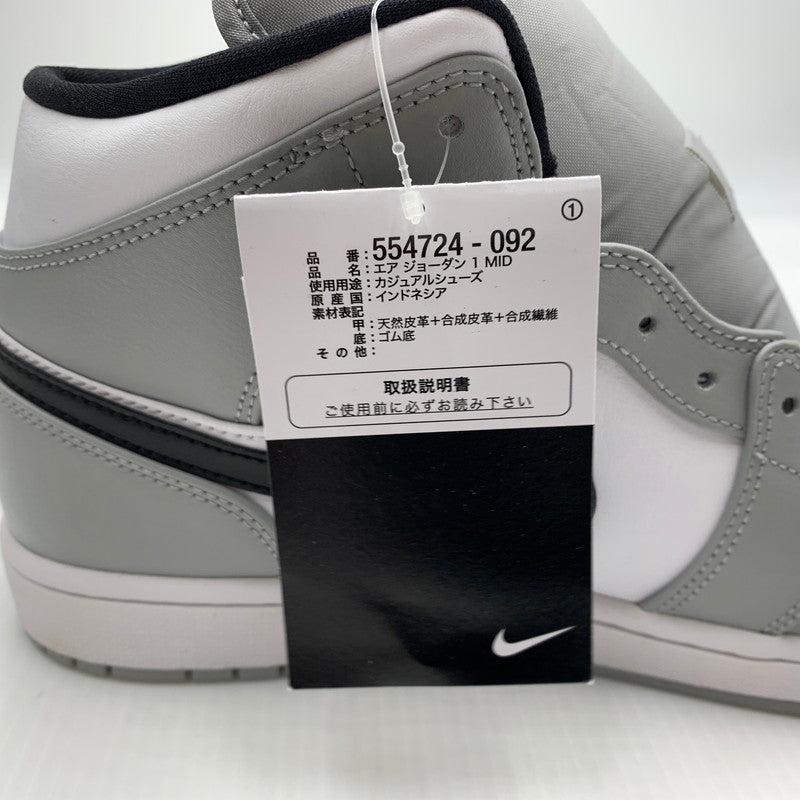 【中古品】【メンズ】 NIKE ナイキ AIR JORDAN 1 MID LIGHT SMOKE GREY WHITE BLACK 554724-092 エアジョーダン1 ミッド スニーカー 靴 シューズ 160-260711-ko-08-tei サイズ：29cm カラー：ホワイトグレー 万代Net店