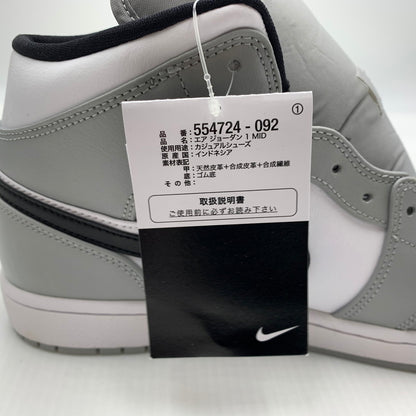 【中古品】【メンズ】 NIKE ナイキ AIR JORDAN 1 MID LIGHT SMOKE GREY WHITE BLACK 554724-092 エアジョーダン1 ミッド スニーカー 靴 シューズ 160-260711-ko-08-tei サイズ：29cm カラー：ホワイトグレー 万代Net店