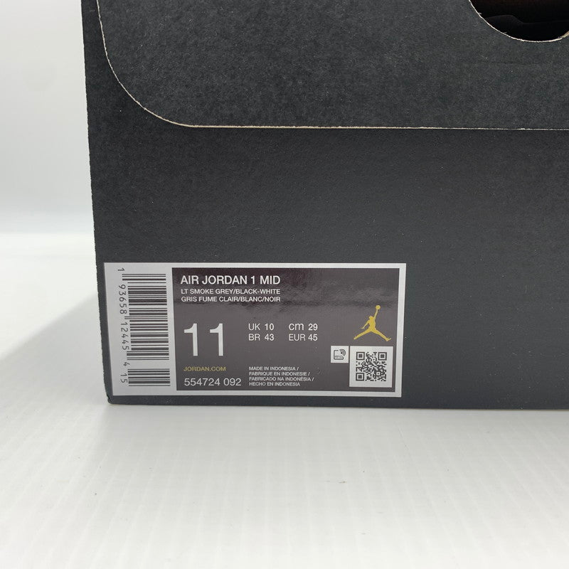 【中古品】【メンズ】 NIKE ナイキ AIR JORDAN 1 MID LIGHT SMOKE GREY WHITE BLACK 554724-092 エアジョーダン1 ミッド スニーカー 靴 シューズ 160-260711-ko-08-tei サイズ：29cm カラー：ホワイトグレー 万代Net店