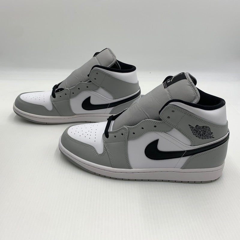 【中古品】【メンズ】 NIKE ナイキ AIR JORDAN 1 MID LIGHT SMOKE GREY WHITE BLACK 554724-092 エアジョーダン1 ミッド スニーカー 靴 シューズ 160-260711-ko-08-tei サイズ：29cm カラー：ホワイトグレー 万代Net店