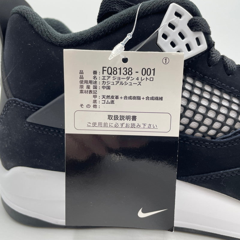 【中古品】【メンズ】 AIR JORDAN 4 RETRO "WHITE THUNDER" FQ8138-001 エアジョーダン4 レトロ ホワイト サンダー スニーカー 靴 シューズ 160-260415-yo-06-fuzh サイズ：28.5cm カラー：ブラック/ホワイト 万代Net店