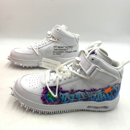 【中古品】【メンズ】 NIKE ナイキ × OFF-WHITE オフホワイト 別注 コラボ AIR FORCE 1 MID GRAFFITI DR0500-100 エアフォース1 ミッド スニーカー 靴 シューズ 160-260627-ko-03-tei サイズ：29cm カラー：ホワイト 万代Net店