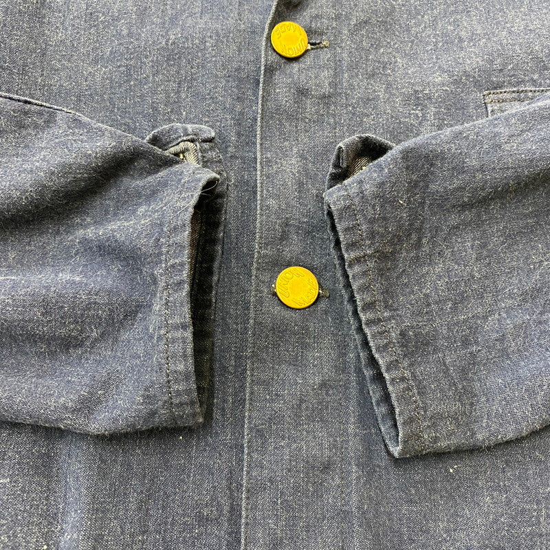 【中古品】【メンズ】 HELLER'S CAFÉ ヘラーズ カフェ DENIM COVERALL JACKET デニム カバーオール ジャケット ライトアウター 145-260410-ks-01-tei サイズ：36 カラー：インディゴ 万代Net店