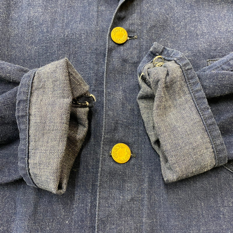 【中古品】【メンズ】 HELLER'S CAFÉ ヘラーズ カフェ DENIM COVERALL JACKET デニム カバーオール ジャケット ライトアウター 145-260410-ks-01-tei サイズ：36 カラー：インディゴ 万代Net店