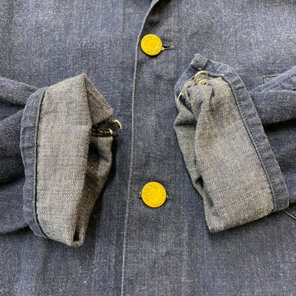 【中古品】【メンズ】 HELLER'S CAFÉ ヘラーズ カフェ DENIM COVERALL JACKET デニム カバーオール ジャケット ライトアウター 145-260410-ks-01-tei サイズ：36 カラー：インディゴ 万代Net店