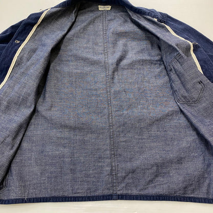 【中古品】【メンズ】 HELLER'S CAFÉ ヘラーズ カフェ DENIM COVERALL JACKET デニム カバーオール ジャケット ライトアウター 145-260410-ks-01-tei サイズ：36 カラー：インディゴ 万代Net店