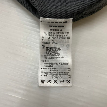 【中古品】【メンズ】 adidas アディダス × POP ポップ 別注 コラボ THERMAL LONG SLEEVE JERSEY HN9132 サーマル ロングスリーブ ジャージー トップス トラック ハーフジップジャケット 148-260410-ko-12-tei サイズ：L カラー：グレー 万代Net店