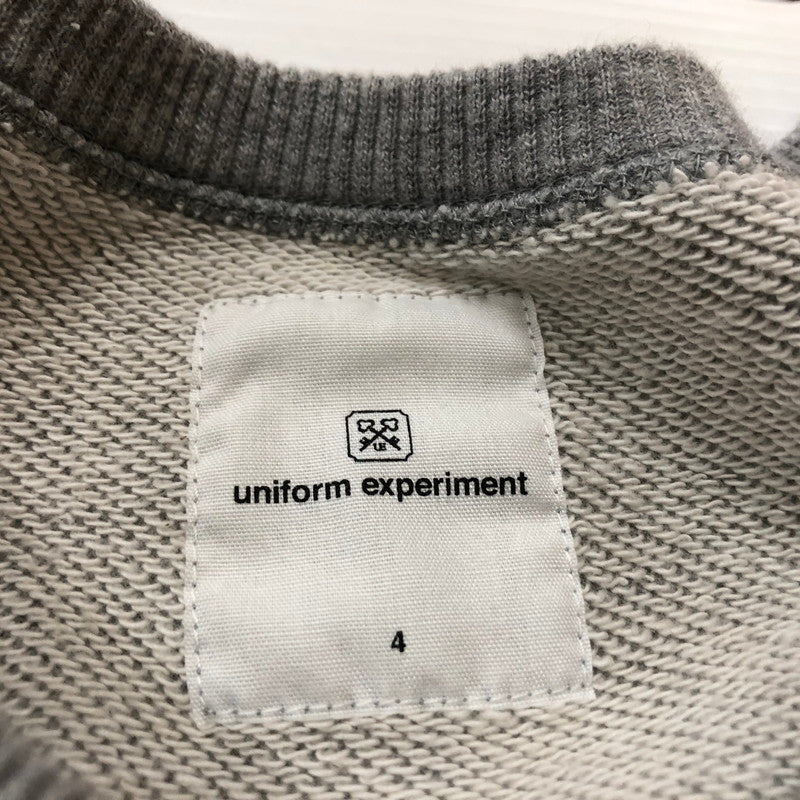 【中古品】【メンズ】 UNIFORM EXPERIMENT ユニフォーム エクスペリメント ASGER JORN MEMOIRES CREWNECK SWEAT UE-210091 メモワール クルーネック スウェット トップス トレーナー 142-260702-sa-17-tei サイズ：4 カラー：グレー 万代Net店