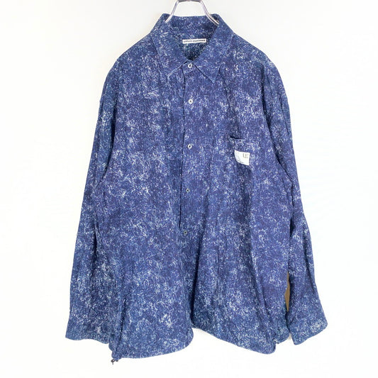 【中古品】【メンズ】 uniform experiment ユニフォームエクスペリメント 25SS INDIGO PRINT DRAWCORD SHIRT UE-250008 インディゴ プリント ドローコード シャツ 長袖 トップス 142-260413-ks-07-tei サイズ：4 カラー：総柄 万代Net店