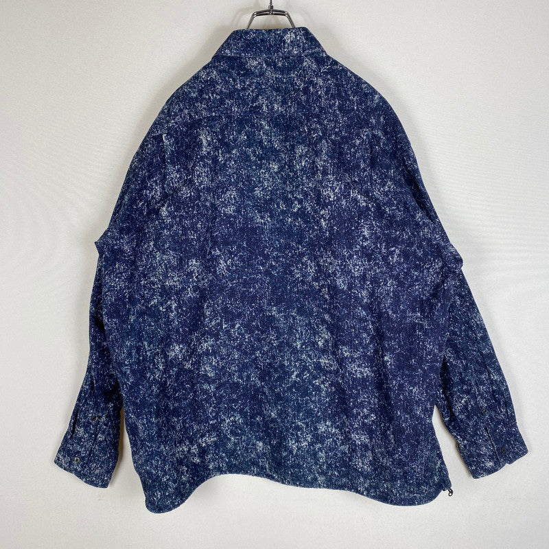 【中古品】【メンズ】 uniform experiment ユニフォームエクスペリメント 25SS INDIGO PRINT DRAWCORD SHIRT UE-250008 インディゴ プリント ドローコード シャツ 長袖 トップス 142-260413-ks-07-tei サイズ：4 カラー：総柄 万代Net店