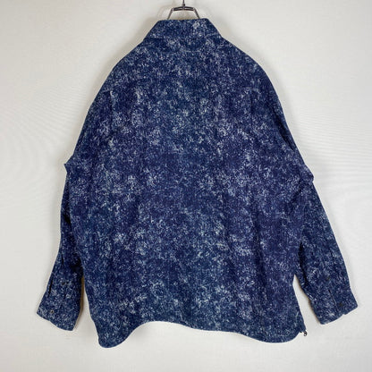 【中古品】【メンズ】 uniform experiment ユニフォームエクスペリメント 25SS INDIGO PRINT DRAWCORD SHIRT UE-250008 インディゴ プリント ドローコード シャツ 長袖 トップス 142-260413-ks-07-tei サイズ：4 カラー：総柄 万代Net店