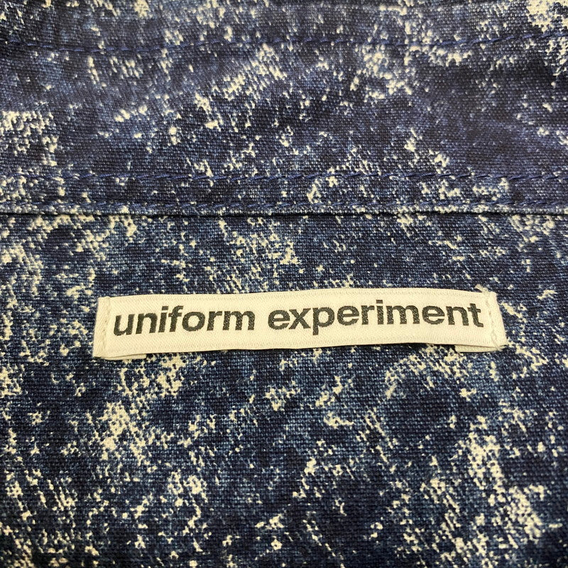 【中古品】【メンズ】 uniform experiment ユニフォームエクスペリメント 25SS INDIGO PRINT DRAWCORD SHIRT UE-250008 インディゴ プリント ドローコード シャツ 長袖 トップス 142-260413-ks-07-tei サイズ：4 カラー：総柄 万代Net店