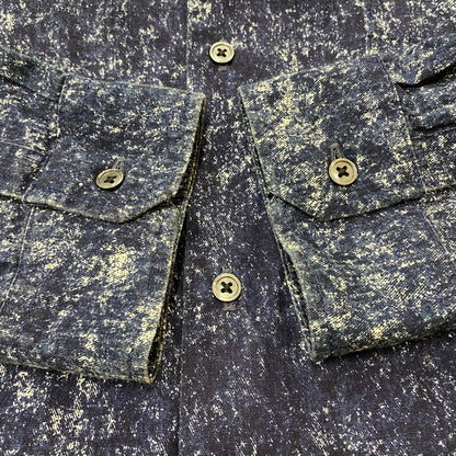 【中古品】【メンズ】 uniform experiment ユニフォームエクスペリメント 25SS INDIGO PRINT DRAWCORD SHIRT UE-250008 インディゴ プリント ドローコード シャツ 長袖 トップス 142-260413-ks-07-tei サイズ：4 カラー：総柄 万代Net店