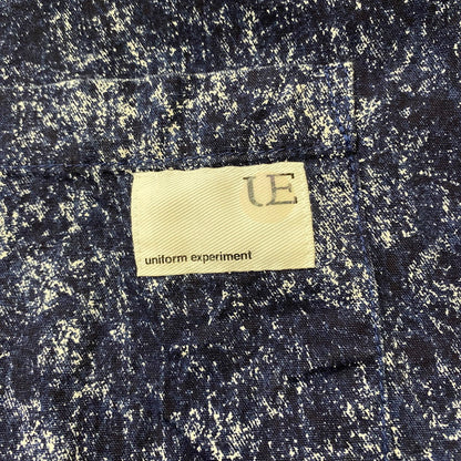 【中古品】【メンズ】 uniform experiment ユニフォームエクスペリメント 25SS INDIGO PRINT DRAWCORD SHIRT UE-250008 インディゴ プリント ドローコード シャツ 長袖 トップス 142-260413-ks-07-tei サイズ：4 カラー：総柄 万代Net店