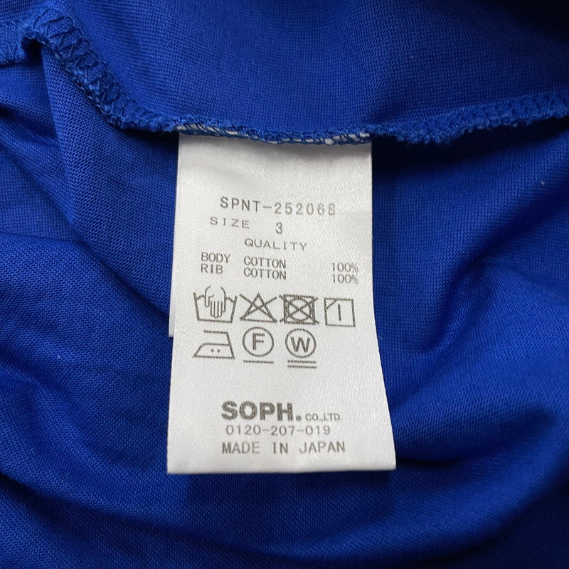 【中古品】【メンズ】 SOPH. ソフネット STOCKHOLM. L/S TEE SPNT-252068 ストックホルム ロングスリーブ Tシャツ 長袖 トップス 142-260623-yo-07-tei サイズ：3 カラー：ブルー 万代Net店