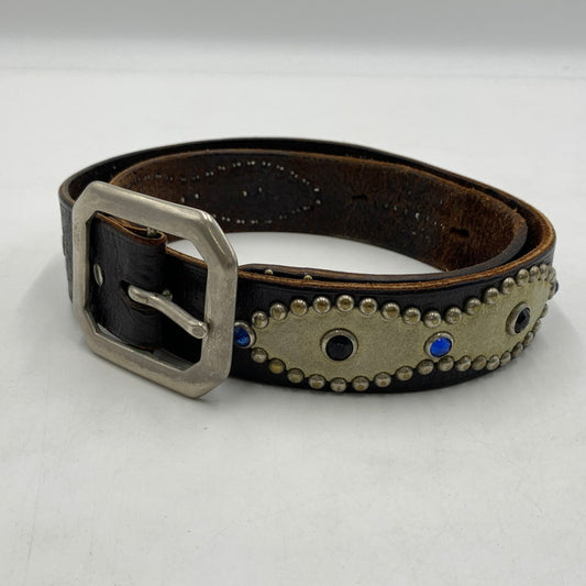 【現状渡し品】【メンズ】 HTC エイチ ティー シー FLOWER CARVING PEANUT BELT フラワーカービング ピーナッツベルト アクセサリー 205-260503-ko-14-tei サイズ：34 カラー：ブラック 万代Net店