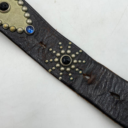 【現状渡し品】【メンズ】 HTC エイチ ティー シー FLOWER CARVING PEANUT BELT フラワーカービング ピーナッツベルト アクセサリー 205-260503-ko-14-tei サイズ：34 カラー：ブラック 万代Net店
