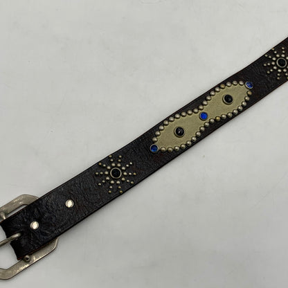 【現状渡し品】【メンズ】 HTC エイチ ティー シー FLOWER CARVING PEANUT BELT フラワーカービング ピーナッツベルト アクセサリー 205-260503-ko-14-tei サイズ：34 カラー：ブラック 万代Net店