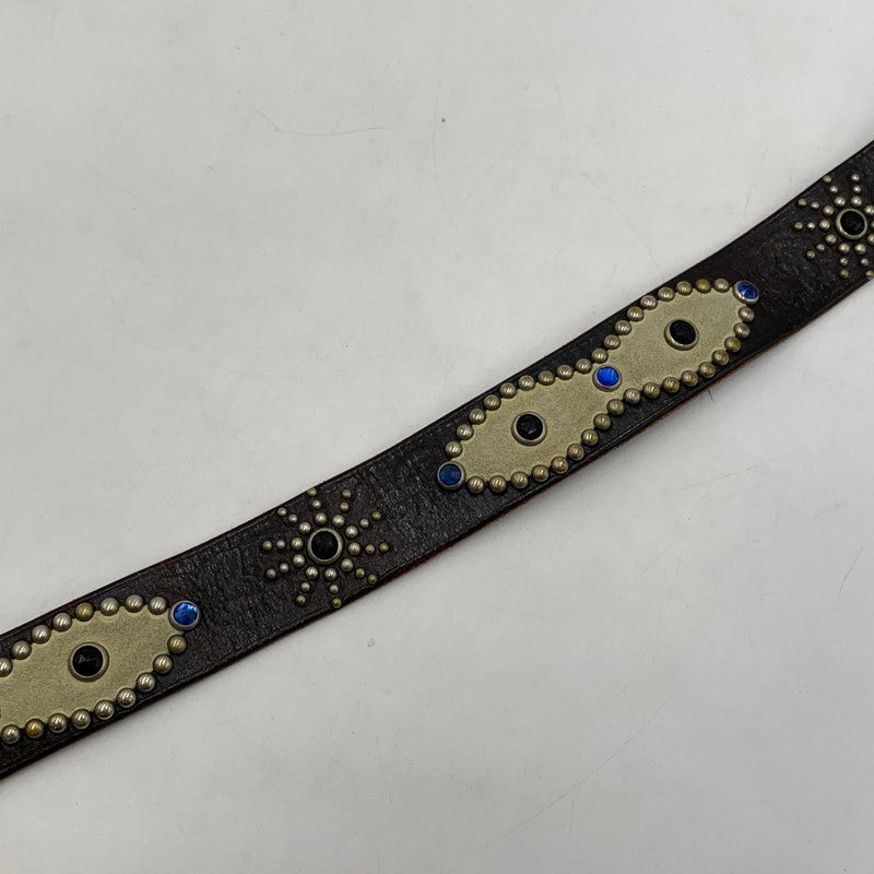 【現状渡し品】【メンズ】 HTC エイチ ティー シー FLOWER CARVING PEANUT BELT フラワーカービング ピーナッツベルト アクセサリー 205-260503-ko-14-tei サイズ：34 カラー：ブラック 万代Net店