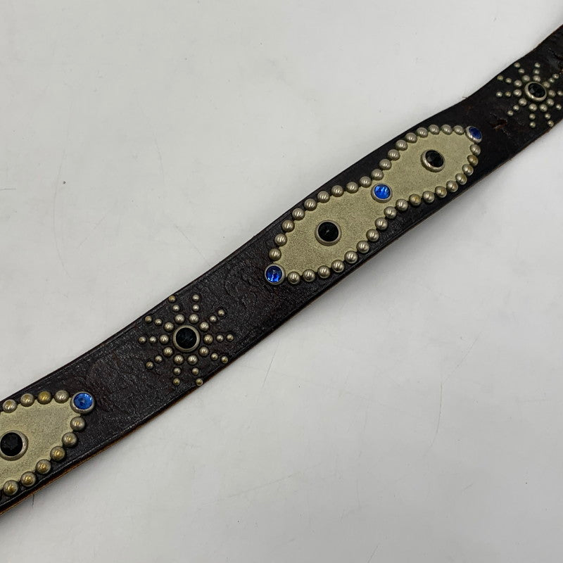 【現状渡し品】【メンズ】 HTC エイチ ティー シー FLOWER CARVING PEANUT BELT フラワーカービング ピーナッツベルト アクセサリー 205-260503-ko-14-tei サイズ：34 カラー：ブラック 万代Net店