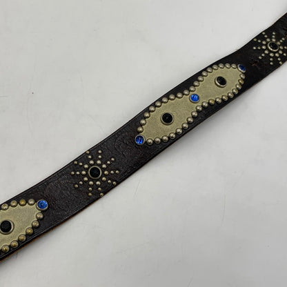 【現状渡し品】【メンズ】 HTC エイチ ティー シー FLOWER CARVING PEANUT BELT フラワーカービング ピーナッツベルト アクセサリー 205-260503-ko-14-tei サイズ：34 カラー：ブラック 万代Net店