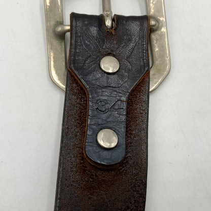 【現状渡し品】【メンズ】 HTC エイチ ティー シー FLOWER CARVING PEANUT BELT フラワーカービング ピーナッツベルト アクセサリー 205-260503-ko-14-tei サイズ：34 カラー：ブラック 万代Net店